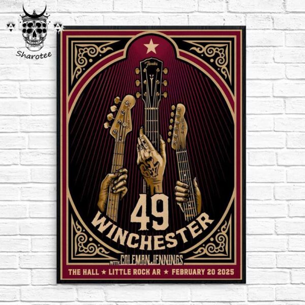 49 Winchester Concert With Coleman Jennings At The Hall Little Rock Arkansas On February 20th 2025 Wall Decor Poster Canvas