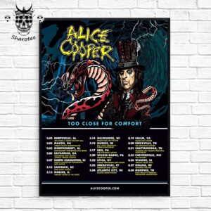 Alice Cooper Too Close For Comfort 2025 Tour Dates In This Spring And Summer Wall Decor Poster Canvas