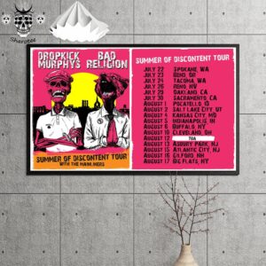 Bad Religion And Dropkick Murphys Summer Of Discontent Tour Dates 2025 Wall Decor Poster Canvas