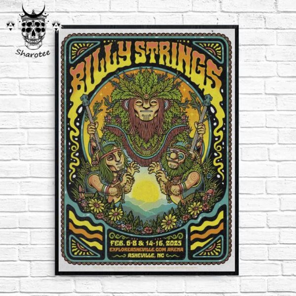 Billy Strings Winter Tour 2025 At ExploreAsheville com Arena Asheville North Carolina Wall Decor Poster Canvas