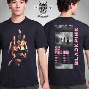 Blackpink 2025 World Tour Dates 4 Member Portrait Graphic For Blink Two Sides Unisex T-Shirt