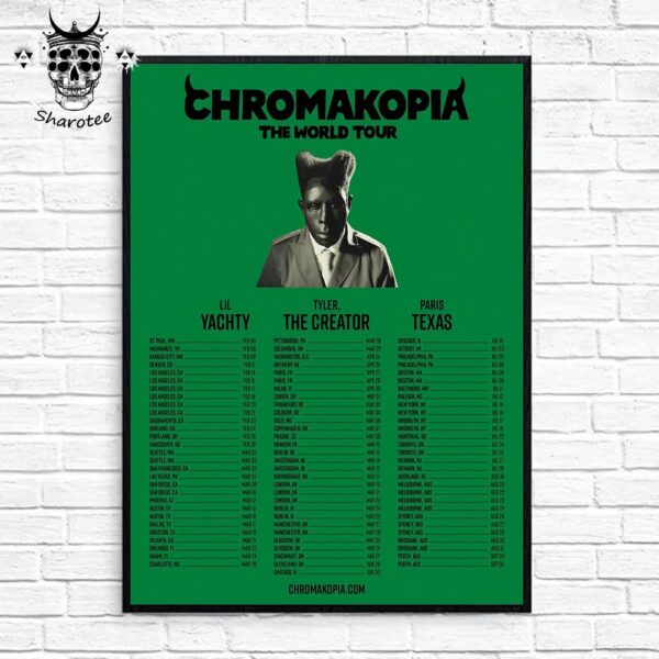 Chromakopia The World Tour 2025 Tour Dates Wall Decor Poster Canvas