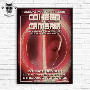 Coheed And Cambria Intimate Concert Live At Irving Plaza New York On March 11th 2025 Wall Decor Poster Canvas