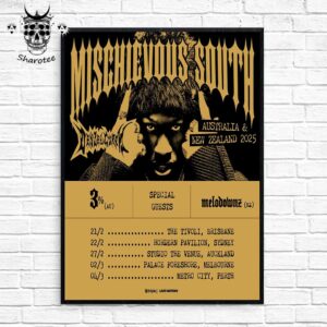 Denzel Curry Mischievous South Tour In Australia And New Zealand 2025 Tour Dates Wall Decor Poster Canvas