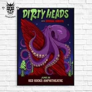 Dirty Heads Live In Concert At Red Rocks Amphitheatre Morrison Colorado On June 26th 2025 Wall Decor Poster Canvas