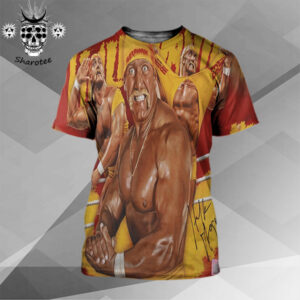 Hulk Hogan WWE Autographed Photo Print Art By Brian Kong Limited Edtion All Over Print Shirt