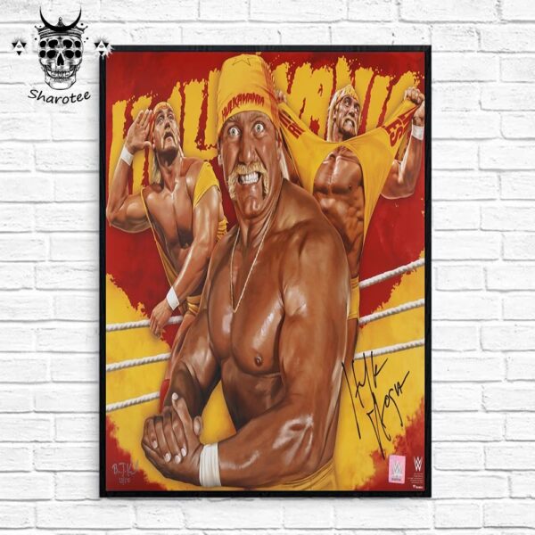 Hulk Hogan WWE Autographed Photo Print Art By Brian Kong Limited Edition Wall Decor Poster Canvas