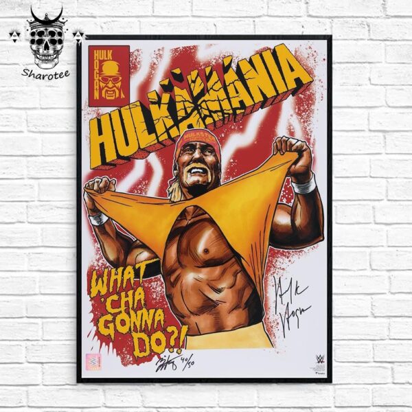 Hulk Hogan WWE Autographed Photo Print Art What Cha Gonna Do Limited Edtion Wall Decor Poster Canvas