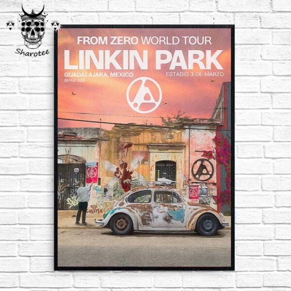 Linkin Park From Zero 2025 World Tour At Estadio 3 De Marzo Guadalajara Mexico On February 3rd 2025 Wall Decor Poster Canvas