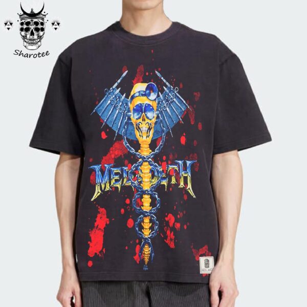 Megadeth Dr Vic Boxy Tee Washed Spine And Skull Vintage Unisex T-Shirt