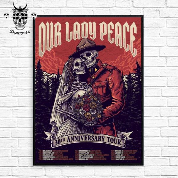 Our Lady Peace 30th Anniversary Tour 2025 Tour Dates Wall Decor Poster Canvas