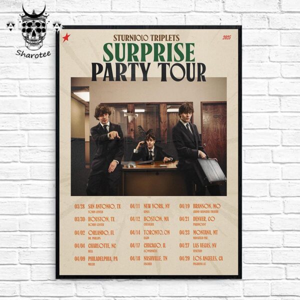 Sturniolo Triplets Surprise Party Tour 2025 Tour Dates Wall Decor Poster Canvas