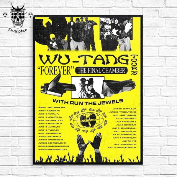 Wu Tang Clan x Run The Jewels The Final Chamber 2025 Tour Dates Wall Decor Poster Canvas