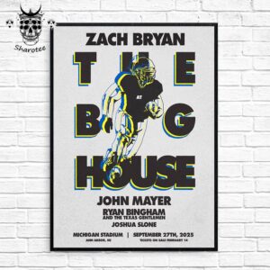 Zach Bryan The Big House Concert With A Few Special Guests At Michigan Stadium Ann Arbor Michigan On September 27th 2025 Wall Decor Poster Canvas