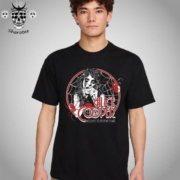 Alice Cooper Welcome To My Nightmare 50th Anniversary Spider Swarm Graphic Unisex T-Shirt