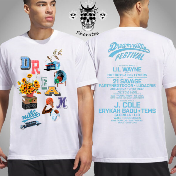 Dreamville Festival 25 Fifth And Final Varsity Icons Line Up Two Sided Unisex T-Shirt