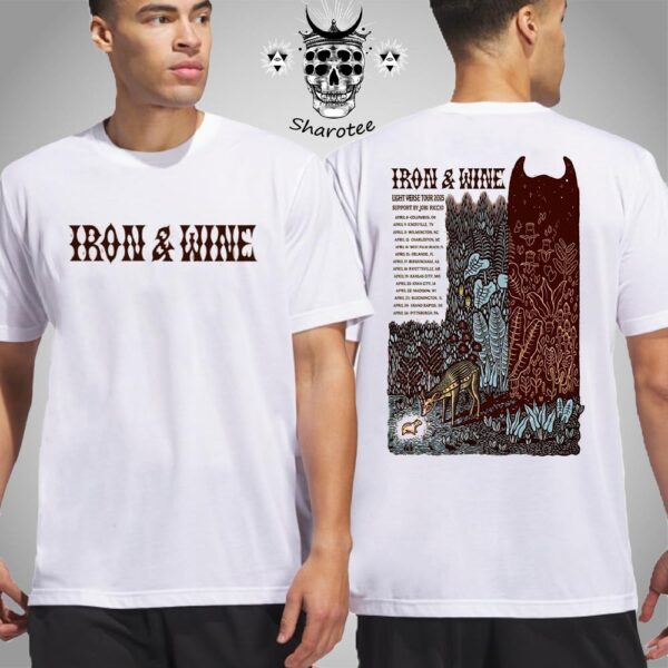 Iron And Wine Light Verse Tour 2025 With Jobi Riccio Tour Dates Two Sided Unisex T-Shirt