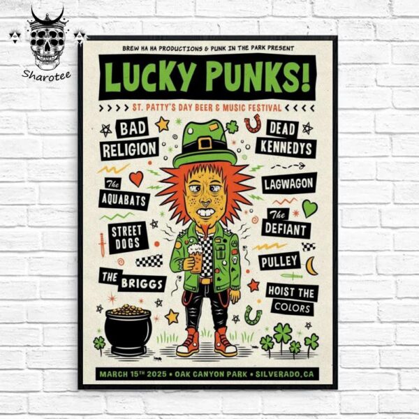 Lucky Punks Patty Day Beer And Music Festival At Oak Canyon Park Silverado California On March 15th 2025 Wall Decor Poster Canvas