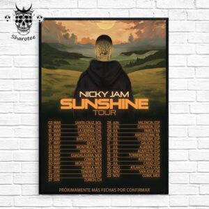 Nicky Jam The Sunshine 2025 Tour Dates Wall Decor Poster Canvas