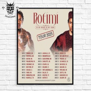 Rotimi In My Heart In My Veins Tour North American Tour Dates Wall Decor Poster Canvas