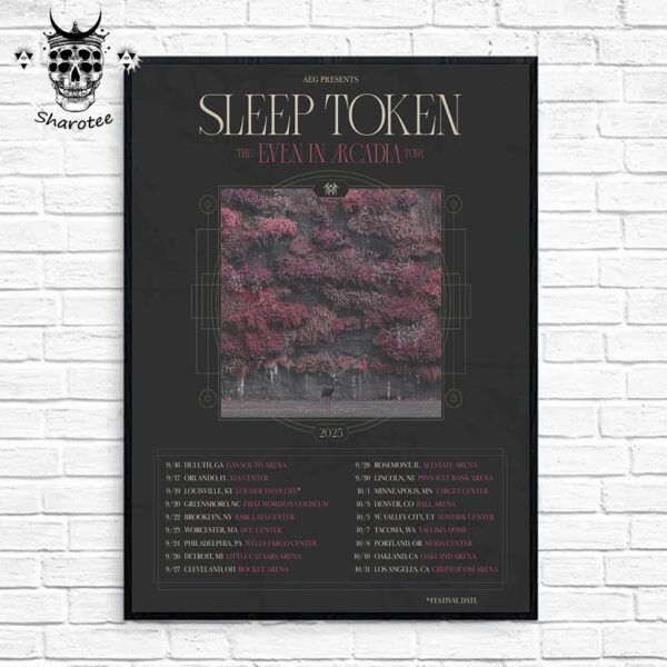 Sleep Token The Even In Arcadia 2025 Tour Dates In September And October Wall Decor Poster Canvas