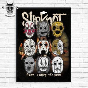 Slipknot 25th Anniversery Here Comes The Pain World Mask Enamel Wall Decor Poster Canvas