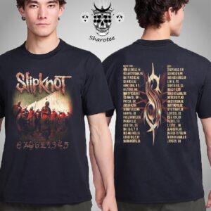 Slipknot 25th Anniversery Here Comes The Pain World Tour Dates Portrait Graphic Two Sided Unisex T-Shirt