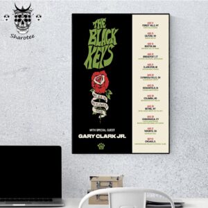 The Black Keys No Rain No Flowers Tour With Special Guests Gary Clark Jr Tour Dates Wall Decor Poster Canvas