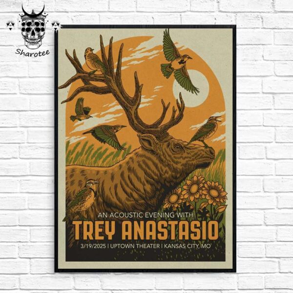 Trey Anastasio Cocnert Uptown Theater Kansas City Missouri On March 19th 2025 Wall Decor Poster Canvas