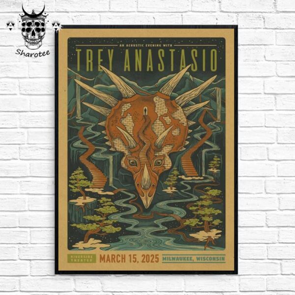 Trey Anastasio Show At Riverside Theatre Milwaukee Wisconsin On March 15th 2025 Wall Decor Poster Canvas